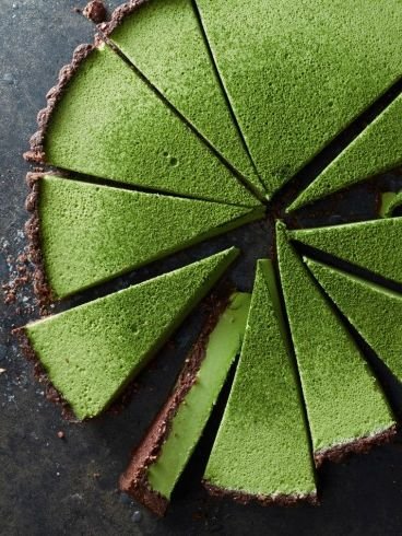 Matcha coconut custard tart recipe