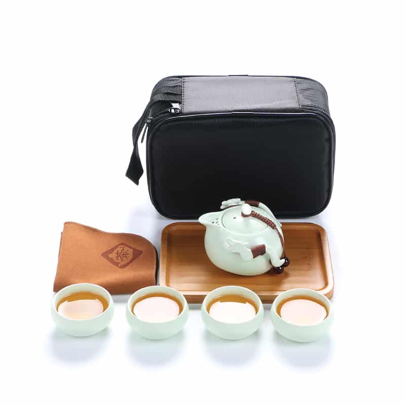 Chinese Ceramic Portable Travel Tea Set Let's Drink Tea!