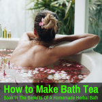 homemade bath tea with herbs