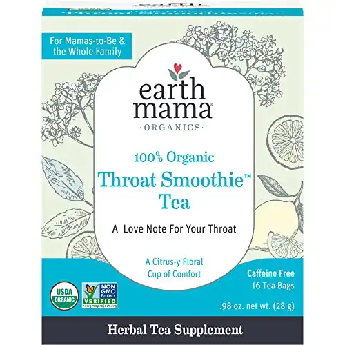 Earth Mama Organic Throat Smoothie Tea with Elderflower