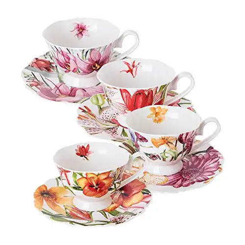Eileen's Reserve Fine China Teacup and Saucer Set